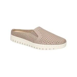 Bella Vita Beige Perforated Slip-On Mules